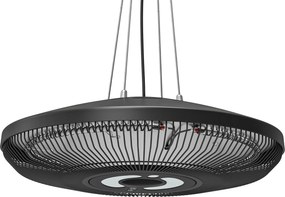 Outsunny Aquecedor Elétrico Suspenso para Exterior 1000/2000 W com Luz LED, IP65, Controlo Tátil/Comando, Preto | Aosom Portugal