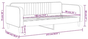 Sofá-cama 90x190 cm veludo cinzento-claro