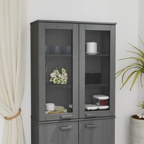 vidaXL Topo p/ armário alto HAMAR 85x35x100 pinho maciço cinza-escuro