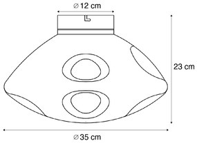 Plafon de design preto com vidro arco-íris - Gemma Design