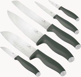 Facas de cozinha Matte Green, conjunto de 6