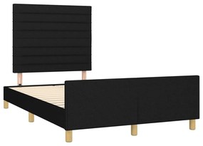 Estrutura de cama sem colchão preto 120x190 cm tecido