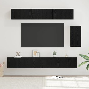 vidaXL Conjunto de móvel de TV 6 pcs Carvalho Preto 100 x 30 x 30 cm