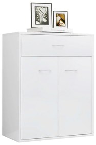 Aparador 60x30x75 cm contraplacado branco brilhante