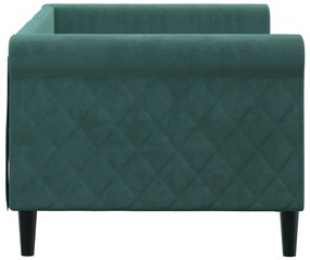 Sofá-cama 80x200 cm veludo verde-escuro