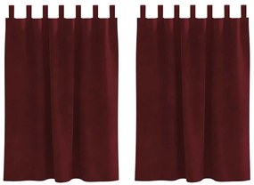 Cortinas Blackout vidaXL com Laços de Suspensão 2 pcs Bordô Veludo