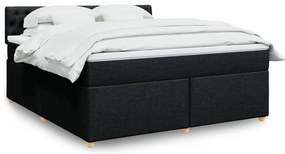 Cama com molas/colchão 180x200 cm tecido preto