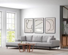 Sofá de Canto Eti – Cinzento – 170 x 280 cm
