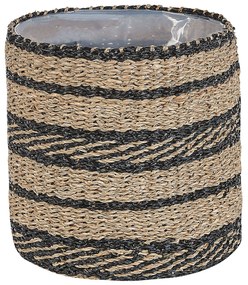 Conjunto  de 3 vasos em fibra de algas cor natural e preto, RASBORA Beliani