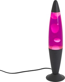 Candeeiro de Lava Rosa com Cera Branca incl. LED - Lava Fundida
