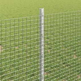 Cerca de Arame Soldado com 11 Postes em U Prateado 0.8x25 m Aço