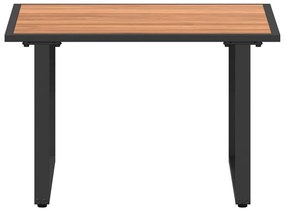 Mesa de Café de Jardim Castanho 55x55x35 cm DPC e Aço