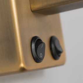 Luminária de parede em bronze incluindo LED com braço de leitura - Brescia Combi Clássico / Antigo,Moderno