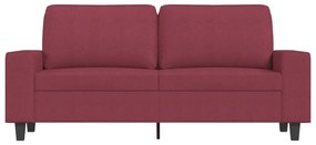 Sofá de 2 lugares tecido 140 cm vermelho tinto