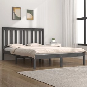 3103840 vidaXL Estrutura de cama 120x200 cm madeira de pinho maciça cinzento