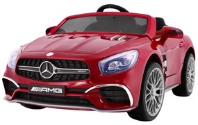 Carro elétrico para Crianças 12V  Mercedes AMG SL65 Rodas de EVA, Assento de couro Vermelho Pintado