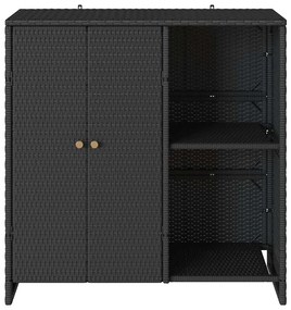 Armário de Armazenamento Preto 100 x 36 x 102 cm em Rattan