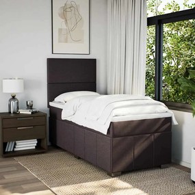 Cama com molas/colchão 80x200 cm tecido castanho-escuro