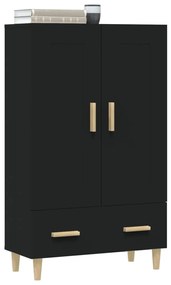 Armário alto 70x31x115 cm derivados de madeira preto