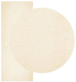 Tapete pelo curto macio e lavável HUARTE 80x200 cm cor creme