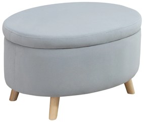 HOMCOM Otomano Puff Estofado em Veludo Acolchoado Banco de Armazenamento com Tampa Removível e Pés de Madeira para Dormitórios Sala de Estar Corredor 71x51,5x42 Cinza