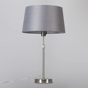 Candeeiro de mesa em aço com cúpula cinzenta 35 cm ajustável - Parte Moderno
