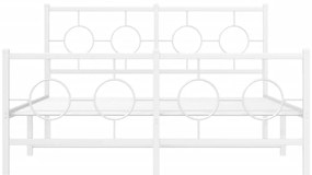 Estrutura de cama com cabeceira e pés 135x190 cm metal branco