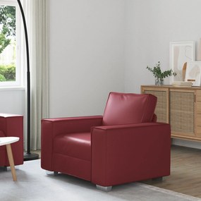 Cadeira Sofa vidaXL Vermelha Vinho 59 cm em Couro Sintético