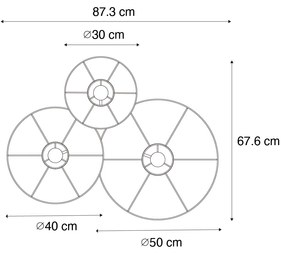 Candeeiro de parede design branco com tecido 3 luzes - Jane Design