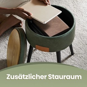 Banco com espaço de arrumação, banco toucador, pufe 44,4 cm de altura verde floresta