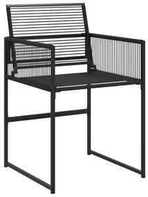 11 pcs conjunto de jantar para jardim vime PE preto