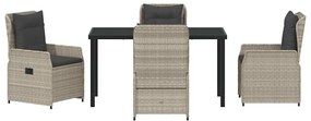 Conjunto de Jantar para o Jardim com 5 Peças Cinza Claro em Rattan Sin