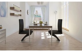 vidaXL Cadeiras de jantar 2 pcs couro artificial preto