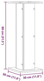 Suportes de colunas 2 pcs derivados madeira carvalho castanho