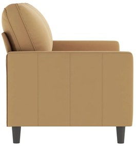 Sofá de 2 lugares veludo 120 cm castanho