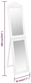 Espelho de pé 45x180 cm branco