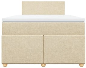 Cama com molas/colchão 120x200 cm tecido cor creme