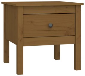 Mesas de apoio 2 pcs 50x50x49 cm pinho maciço castanho mel