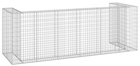 Muro gabião p/ caixotes do lixo aço galvanizado 325x100x110 cm