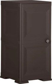 vidaXL Armário de plástico 40x43x85,5 cm design de madeira castanho