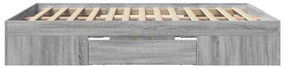 Estrutura de cama 150x200 cm derivados de madeira cinza sonoma