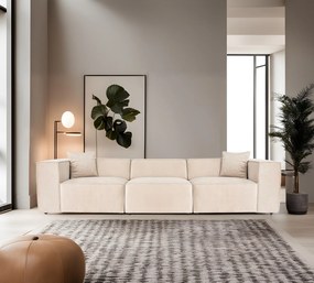 Sofá de 3 Lugares Lora – Creme – 303x108x65 cm