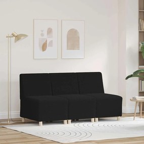 Sofá Chiar 3 pcs Preto 55 x 74 x 82 cm Tecido de veludo côtelé
