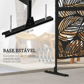 Biombo de Exterior Separador de Ambientes com 3 Peças com Padrão de Fl
