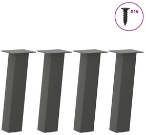 vidaXL Pés para mesa de centro 4 peças antracite 42 cm aço