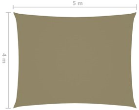 Para-sol estilo vela tecido oxford retangular 4x5 m bege