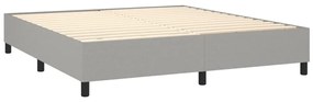 Cama box spring c/ colchão e LED 180x200 cm tecido cinza-claro