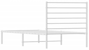 Estrutura de cama em metal com cabeceira 107x203 cm branco