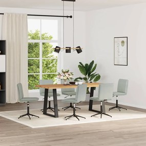 Cadeiras de jantar 6 pcs veludo cinzento-claro