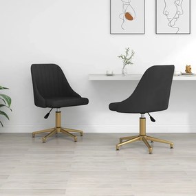 vidaXL Cadeiras de jantar giratórias 2 pcs veludo preto